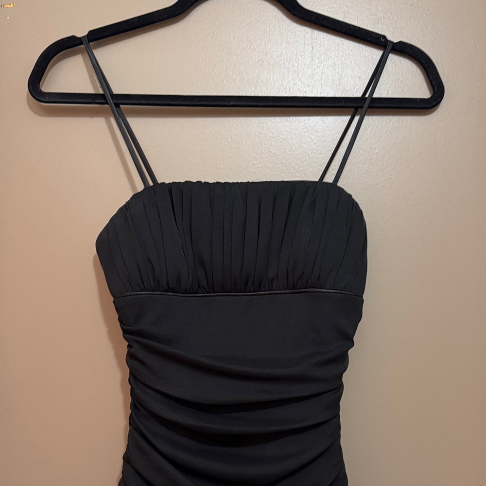 City Triangles Black Satin Dress